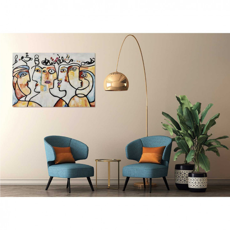 Quadro astratto moderno dipinto a mano su tela in cotone "Visioni" 120x80