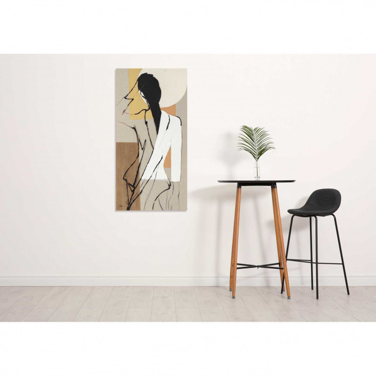 Quadro contemporaneo figurativo dipinto a mano su tela "Elegant Shape 2" 50x100