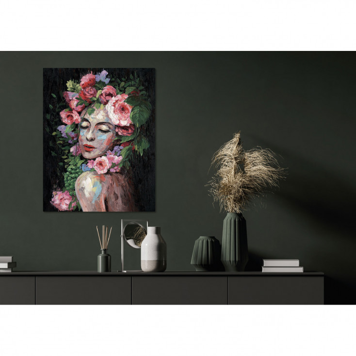 Quadro figurativo moderno dipinto su tela "Demetra" 70x100