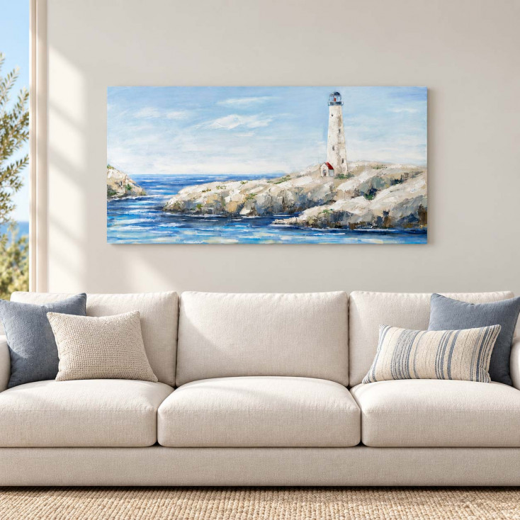 Quadro marino dipinto a mano con acrilici su tela Ero 140x70