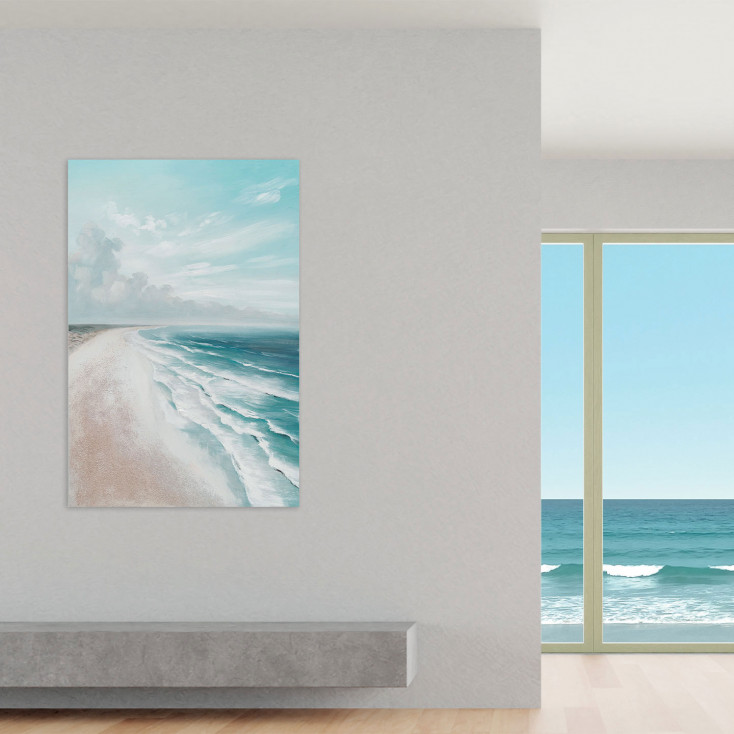 Quadro marino dipinto a mano con acrilici su tela Maui 80x120