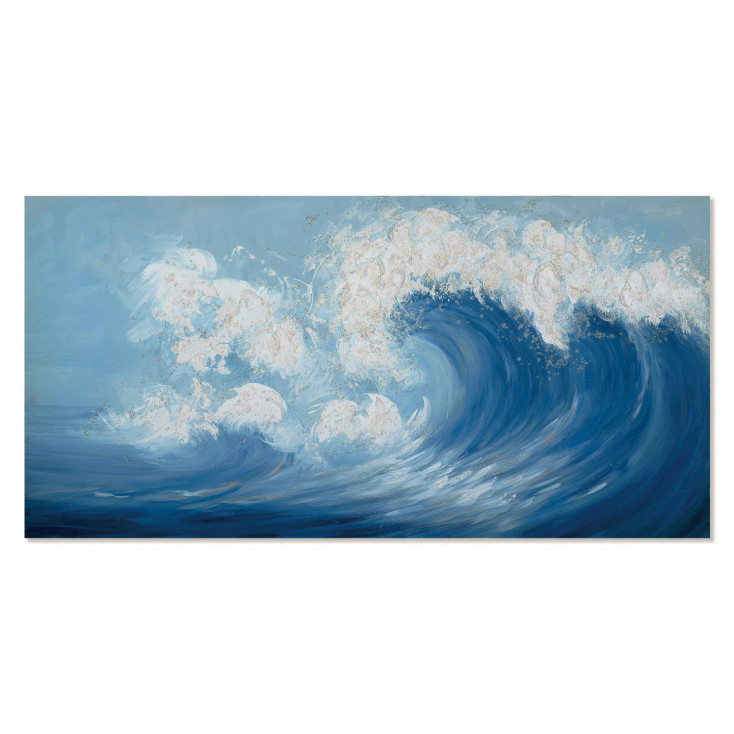 Quadro marino dipinto a mano con acrilici su tela Montale 140x70