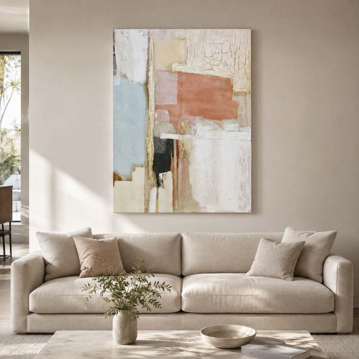 Quadro moderno astratto dipinto a mano su tela 90x120 "Abstract Seven"