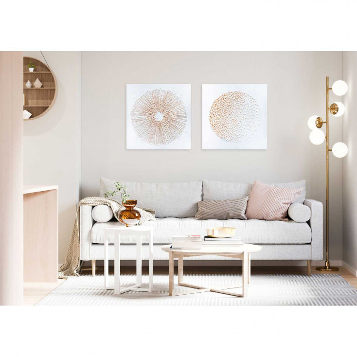 Quadro moderno astratto dipinto a mano su tela di cotone 60x60 "Oro su tela 2"