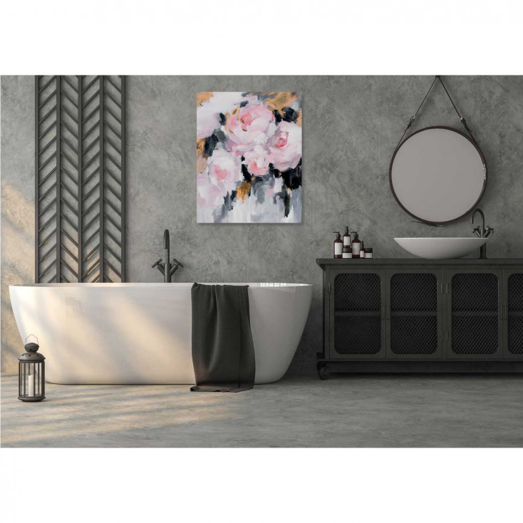 Quadro moderno dipinto a mano su tela a tema natura "Pink roses" 80x100