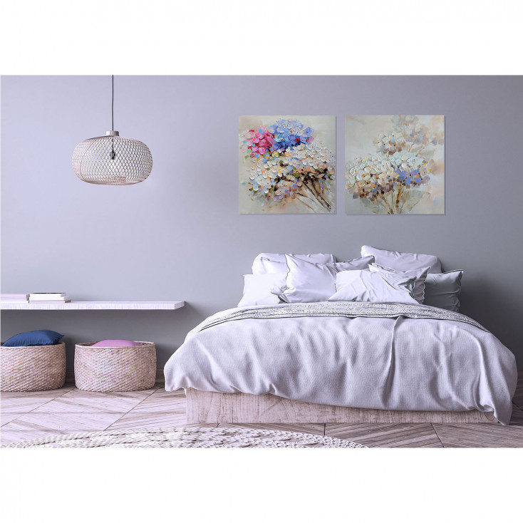 Quadro moderno dipinto a mano su tela in cotone Rosa del Giappone 2 70x70