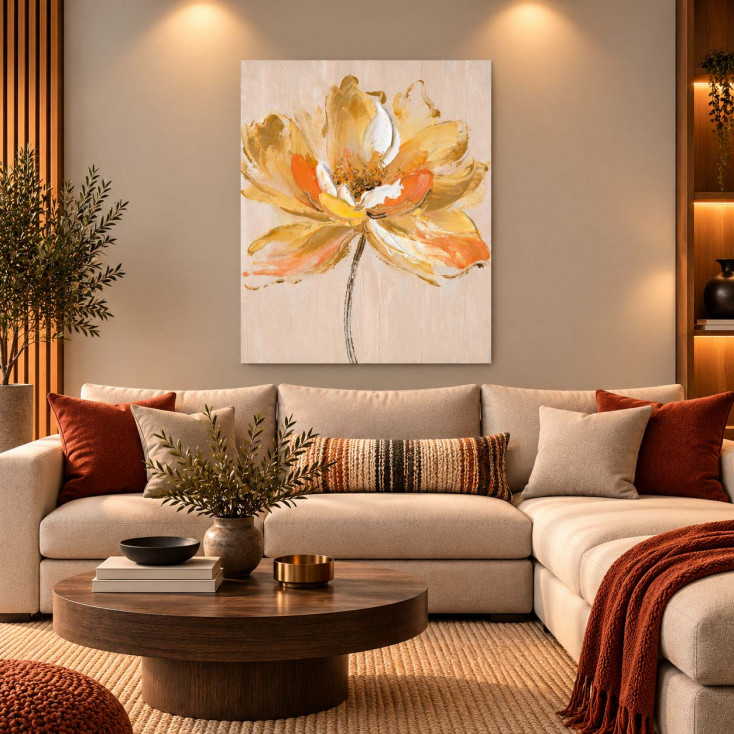 Quadro moderno floreale dipinto a mano su tela "Silk Flower 3" 40x50