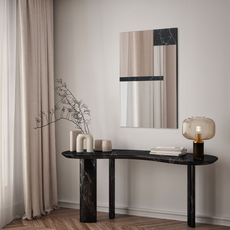 Specchio da parete dal design moderno effetto marmo nero "Marquinia 2"