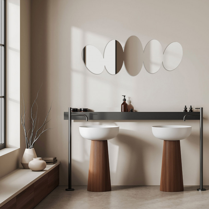 Specchio da parete moderno con cinque specchi di forma ovale "Kayros"