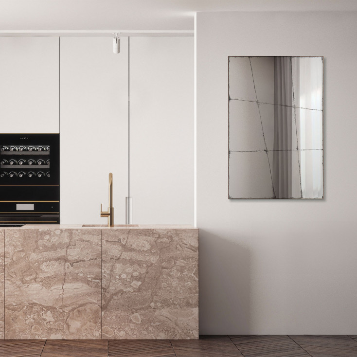 Specchio da parete moderno con cornice in metallo "Estia"