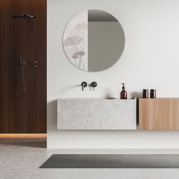 Specchio da parete rotondo dal design moderno "Ginkgo"