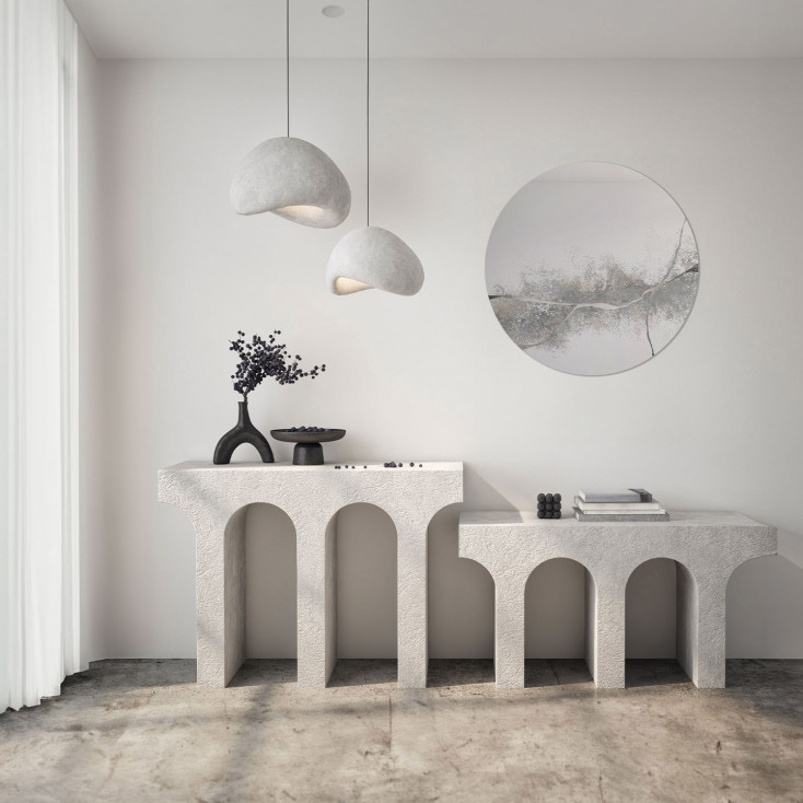 Specchio da parete rotondo dal design moderno "Kintsugi"