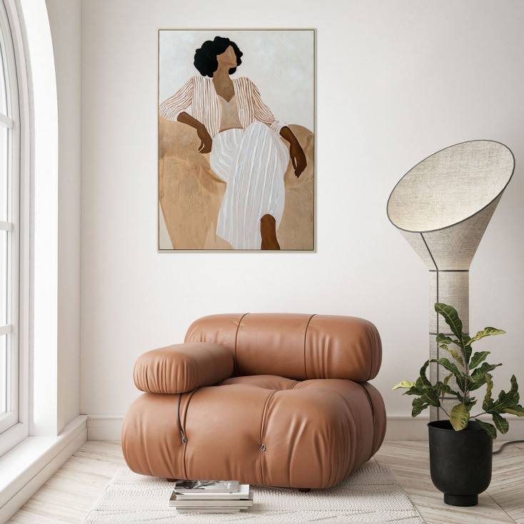 Stampa su tela con motivo figurativo con cornice Adele 70x100