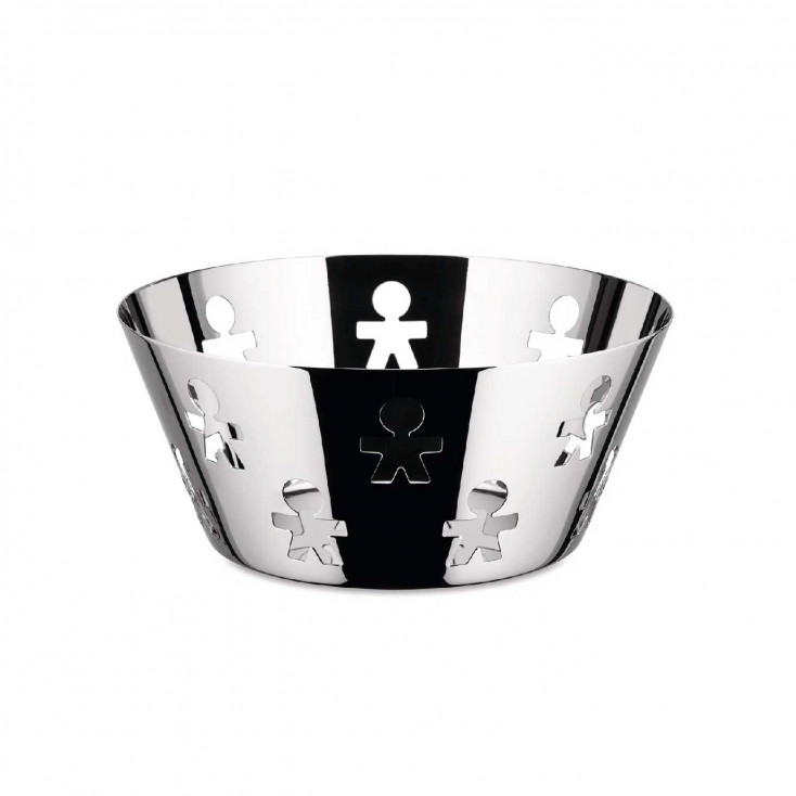 Cestino grande in acciaio lucido dal design moderno ed elegante