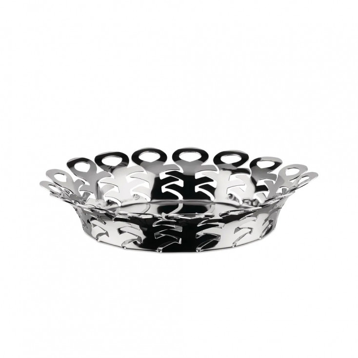 Cestino grande in acciaio lucido dal design moderno