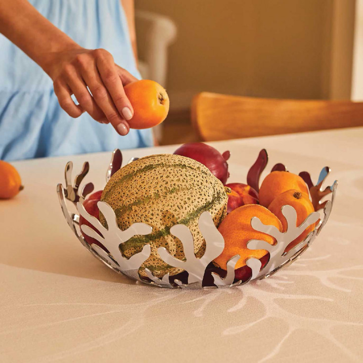 Fruttiera media in acciaio dal design moderno ed elegante