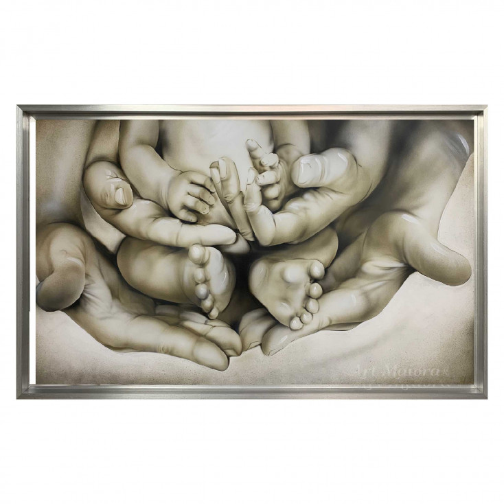 Capezzale capoletto moderno dipinti a mano su tela Infinito 110x65