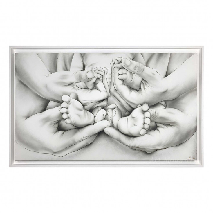Capezzale capoletto moderno dipinti a mano su tela Infinito 110x65