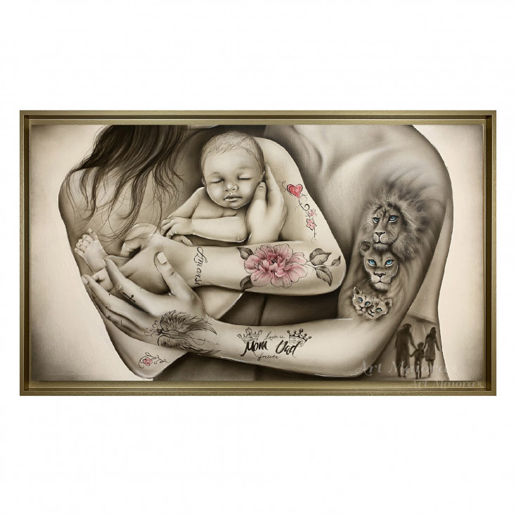 Capezzale con la famiglia in stile moderno "Amore Di Indelebile" 110x65