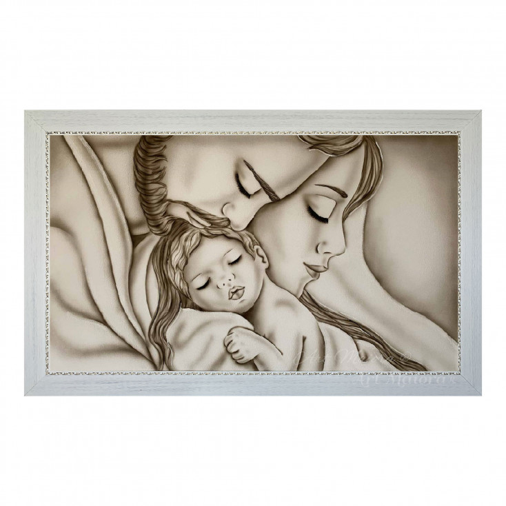 Capezzale con Sacra Famiglia per camera da letto "Abbraccio" 110x65