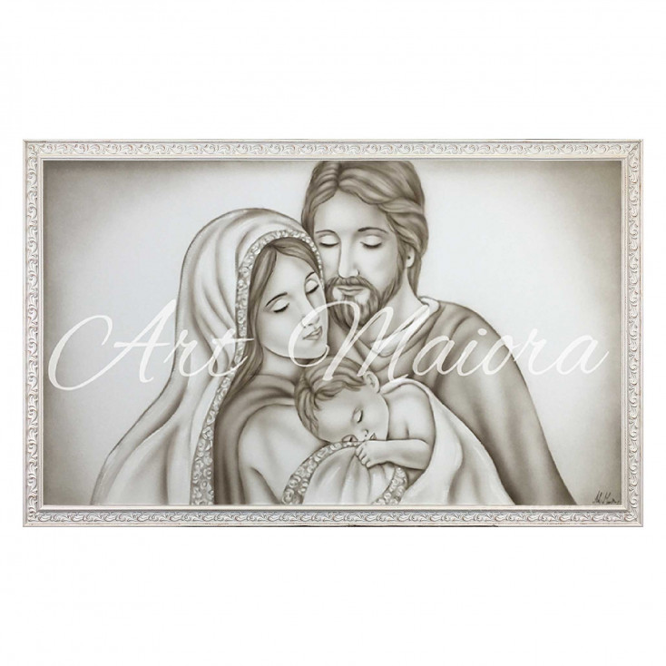 Capezzale la sacra famiglia dipinto su tela moderno Sacro Legame 110x65