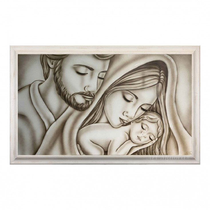 Capezzale moderno dipinto a mano su tela di cotone "Letizia" 110x65