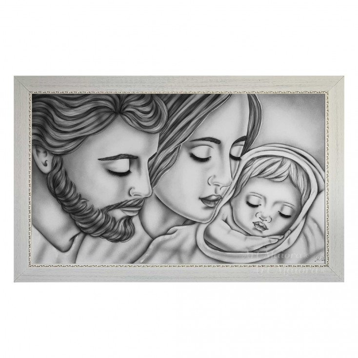 Capezzale moderno dipinto a mano su tela di cotone Tenerezza 110x65