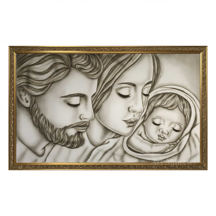 Capezzale moderno dipinto a mano su tela di cotone Tenerezza 110x65