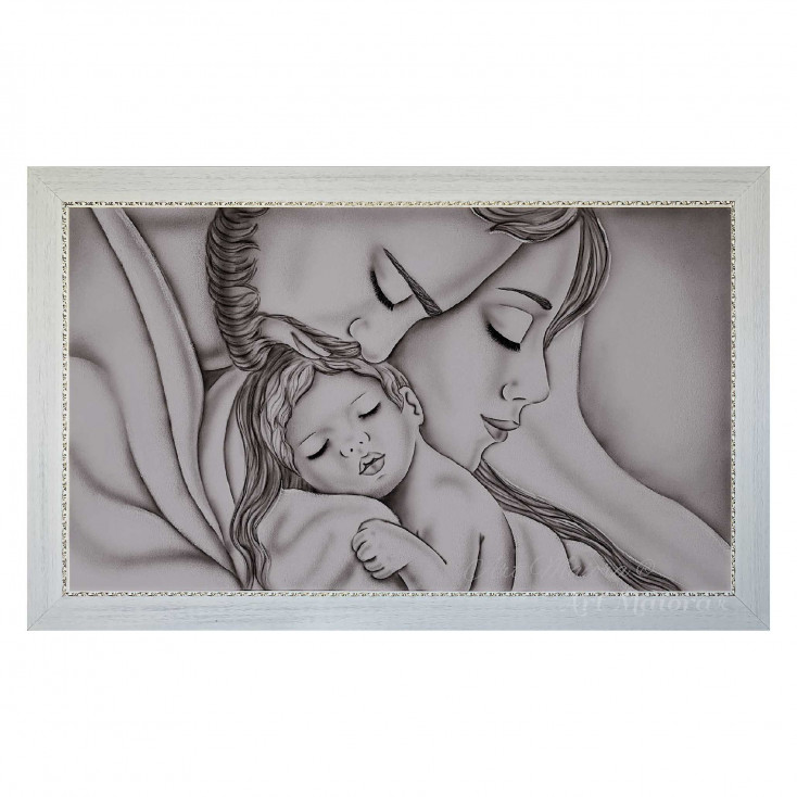 Capezzale moderno dipinto su tela Abbraccio 110x65