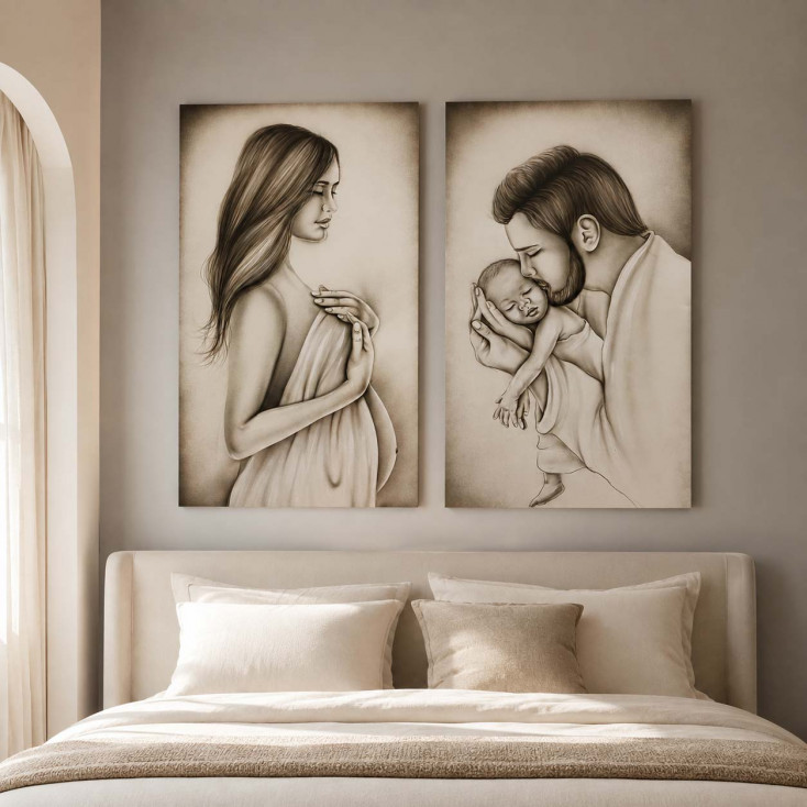 Capezzale moderno per camera da letto set 2 pezzi L'attesa 110x65