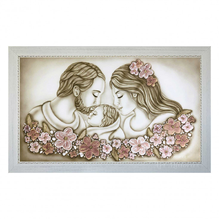 Capoletto con la sacra famiglia dipinta a mano Non ti Scordar di Me 110x65