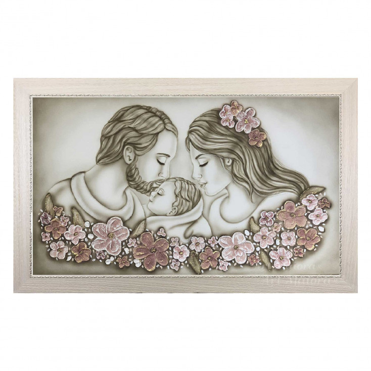 Capoletto con la sacra famiglia dipinta a mano Non ti Scordar di Me 110x65