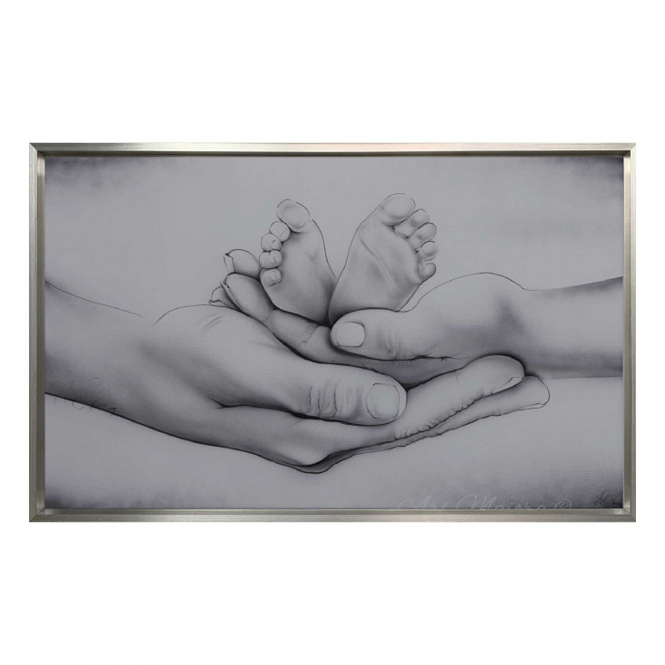 Capoletto moderno con la sacra famiglia dipinta su tela Different Family 110x65