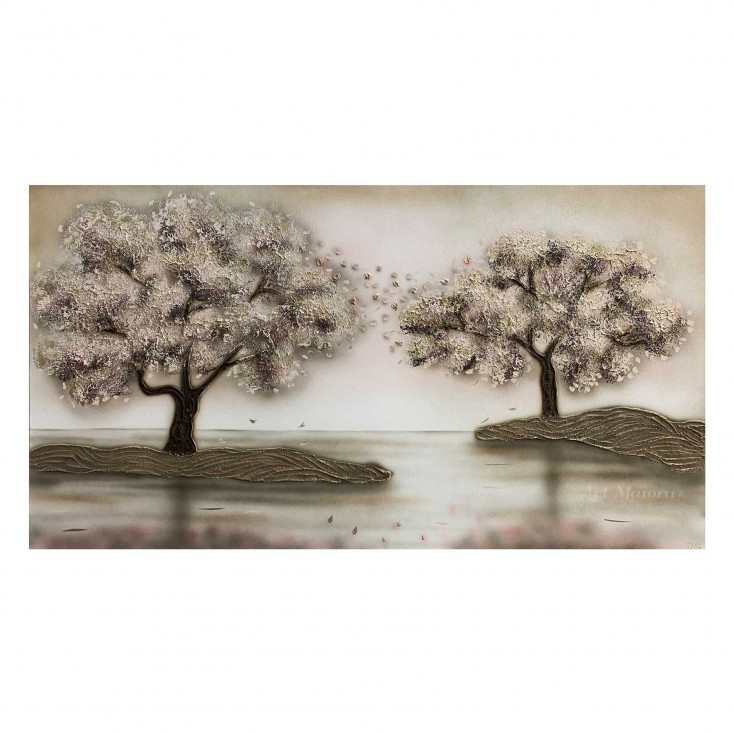 Quadro a tema natura dipinto a mano su tela Soffio 150x100