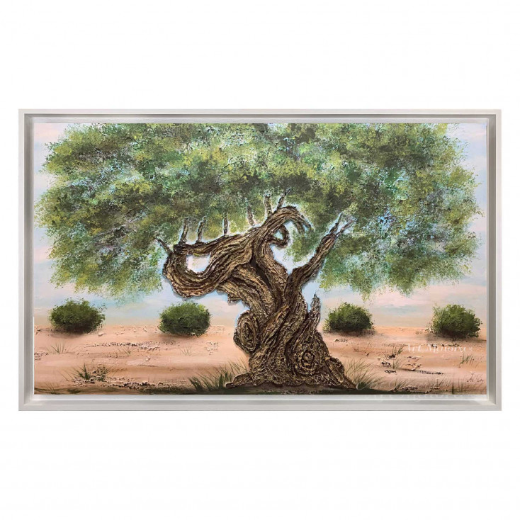 Quadro a tema paesaggistico dipinto su tela Ulivo 120x80