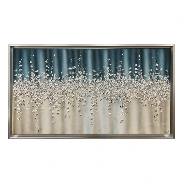 Quadro astratto moderno dipinto a mano su tela "Comete" 130x70