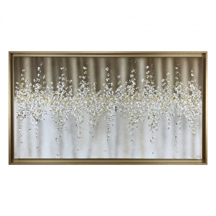 Quadro astratto moderno dipinto a mano su tela "Comete" 130x70