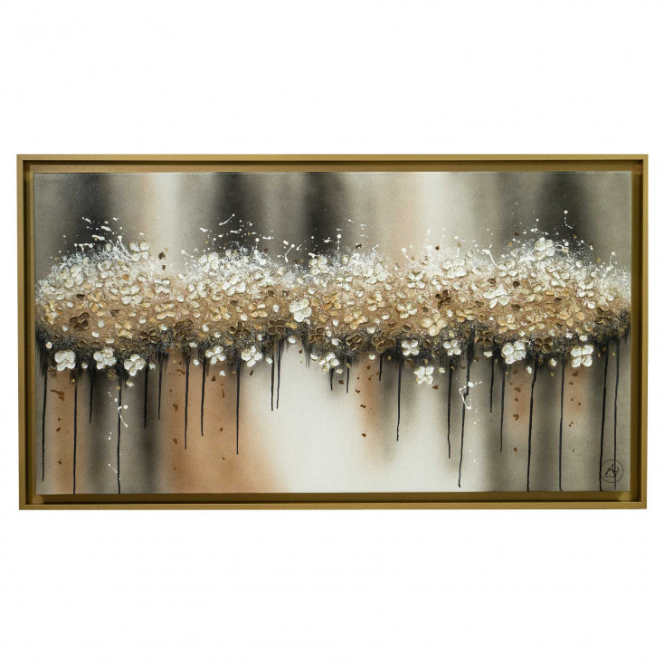 Quadro astratto moderno dipinto su tela Fiori in Libertà 130x70
