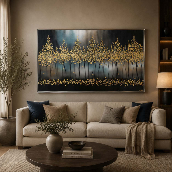 Quadro astratto su tela di cotone Notte Romantica 120x80