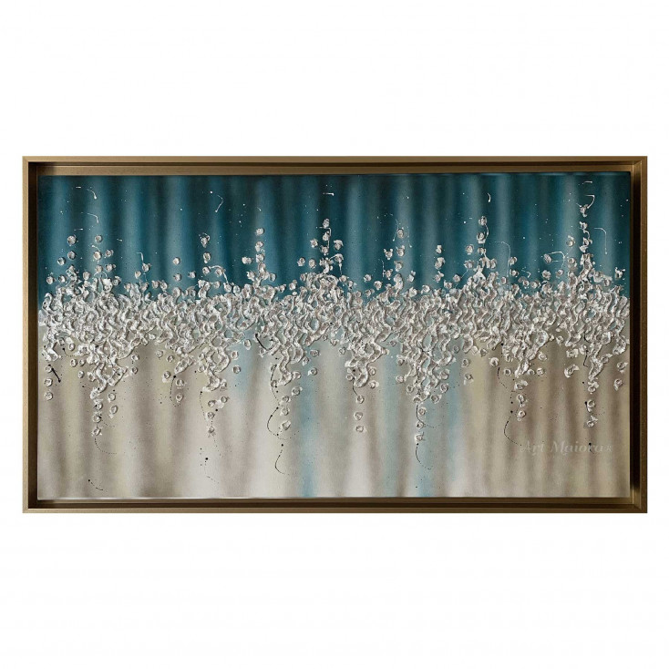 Quadro astratto su tela dipinto a mano Comete 150x80