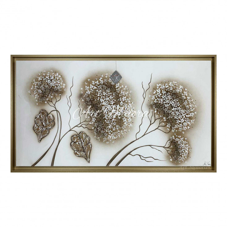 Quadro con fiori su tela Ortensie 130x70