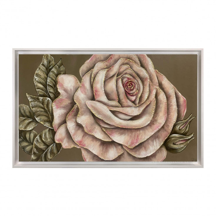 Quadro con tema floreale dipinto a mano su tela Gelosia 130x70
