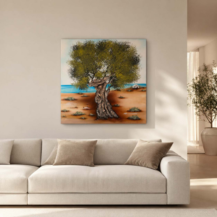 Quadro contemporaneo paesaggistico Scorcio di Puglia 100x100