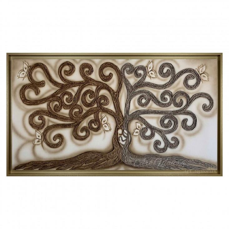 Quadro dipinto a mano su tela "Albero Della Vita" 130x70