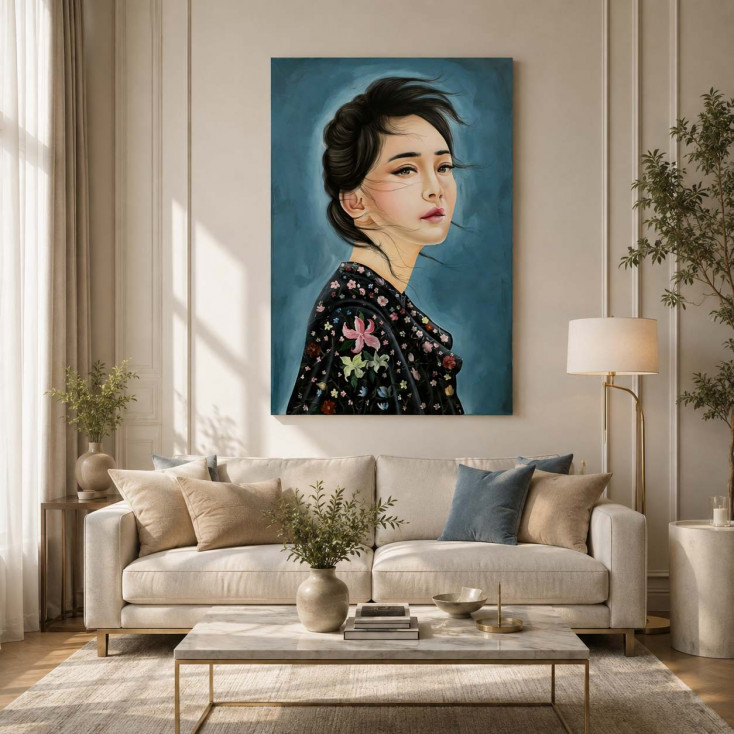 Quadro dipinto a mano su tela Sakura 80x120