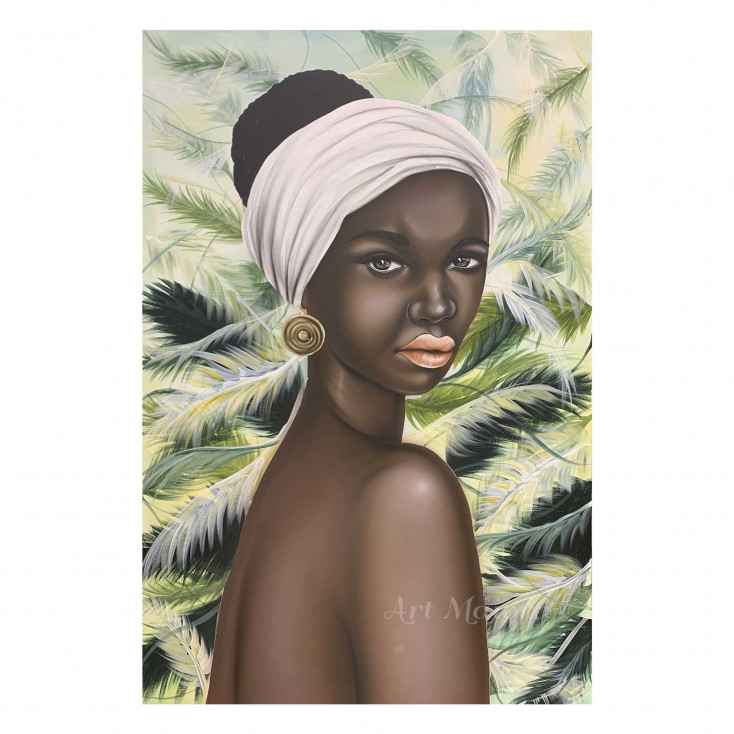 Quadro figurativo dipinto a mano su tela Akanke Savage 100x150