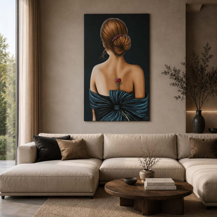 Quadro figurativo moderno Scent of a Woman 100x150 fiori in rilievo