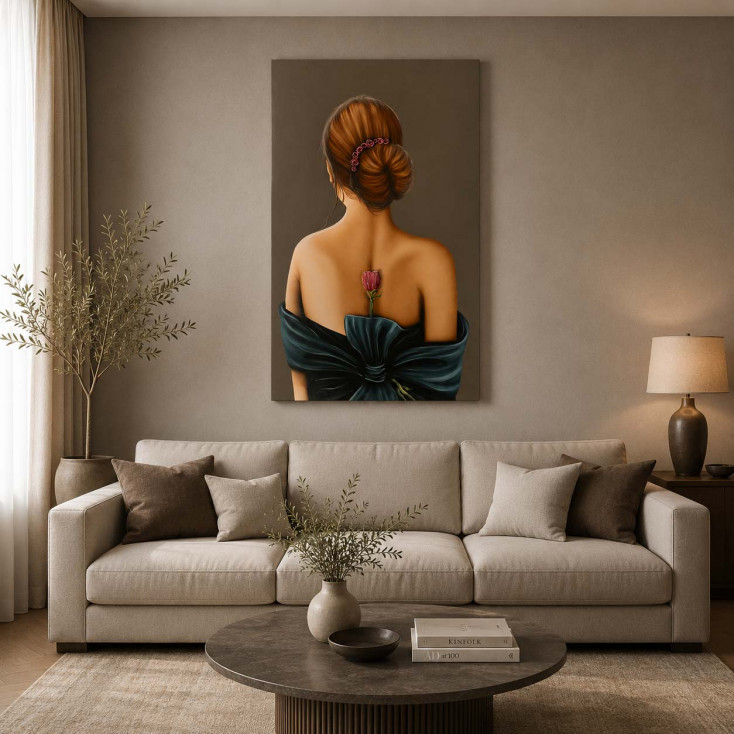 Quadro figurativo moderno Scent of a Woman 100x150 fiori in rilievo