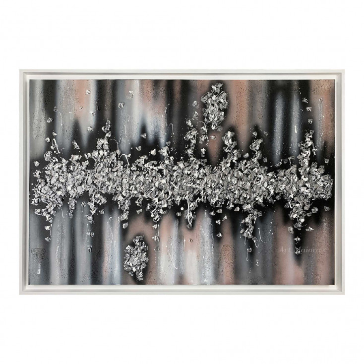 Quadro moderno astratto dipinto a mano su tela "Battito" 120x80