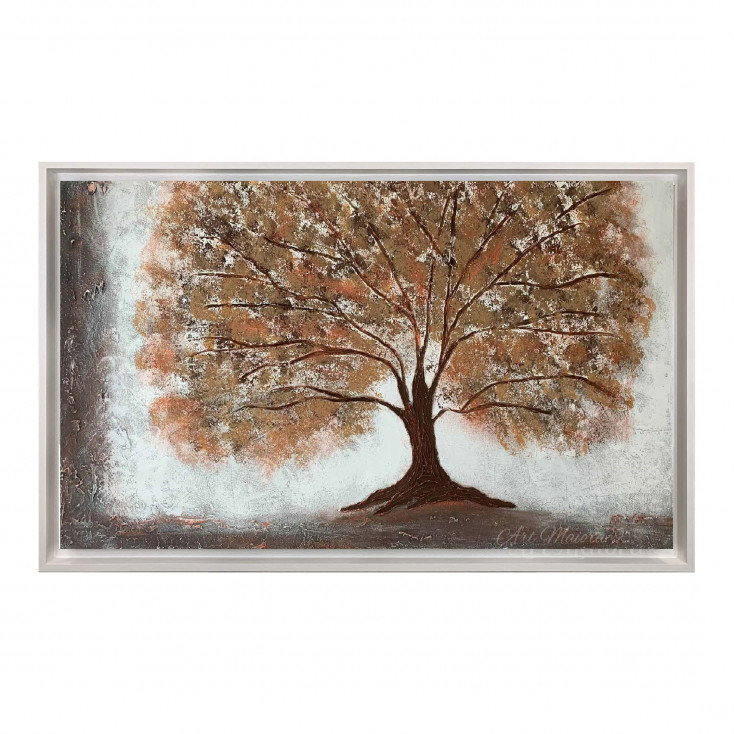 Quadro moderno con natura dipinto su tela "Quercia Vintage" 130x70